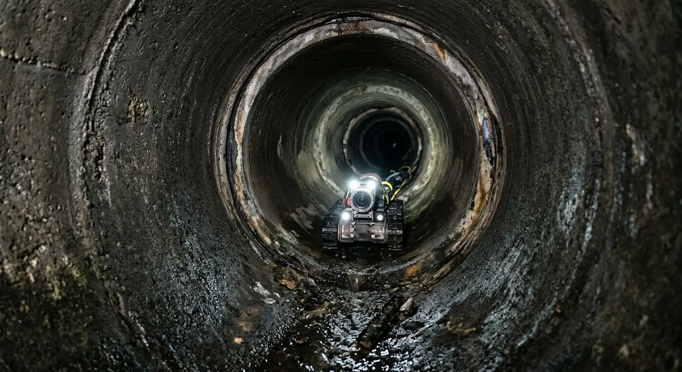 Robotic sewer camera inspecting pipe interior for Sewer Line Cleaning in Kailua